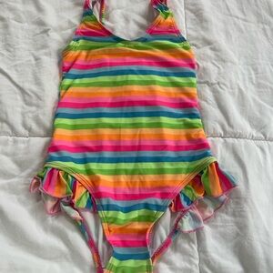 Flap Happy Girls Rainbow Striped Swimsuit